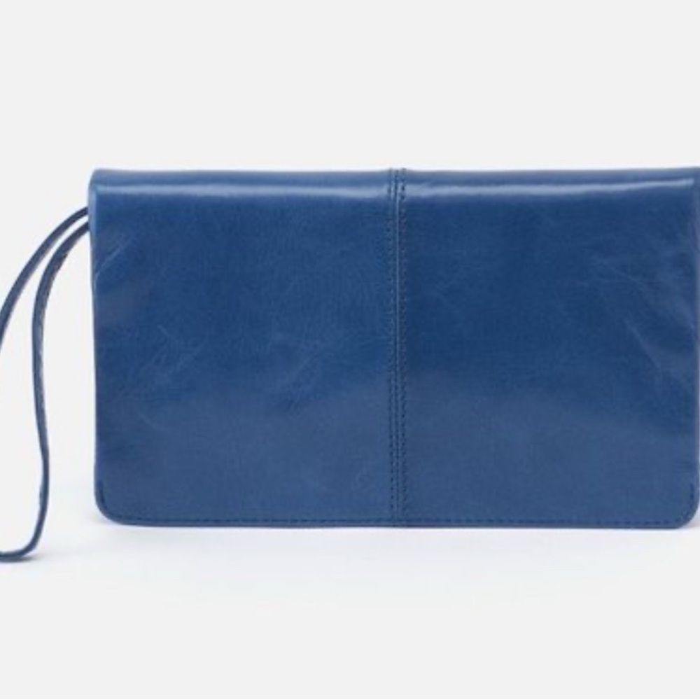 Hobo Evolve Atlantis Blue Leather Clutch